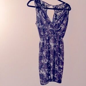 TELA Satin Dress w/ Lace Detail